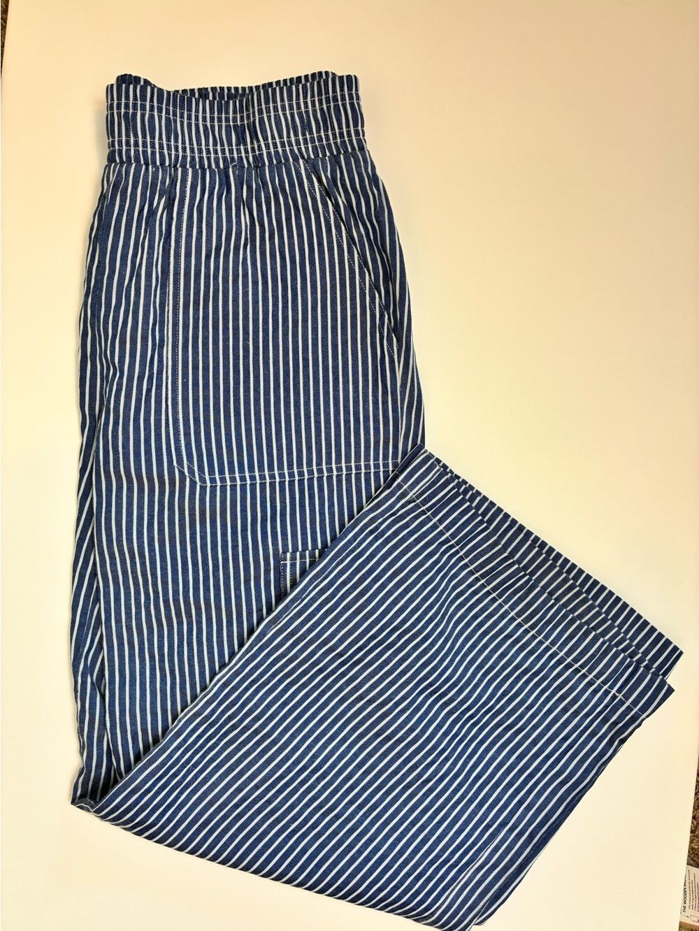 Soya Concept Cargo wide leg Striped Pull-On Pants NWOT